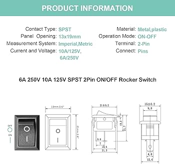 Amazon.com: QTEATAK 5Pcs On/Off Boat Rocker Switch 5Pcs 2